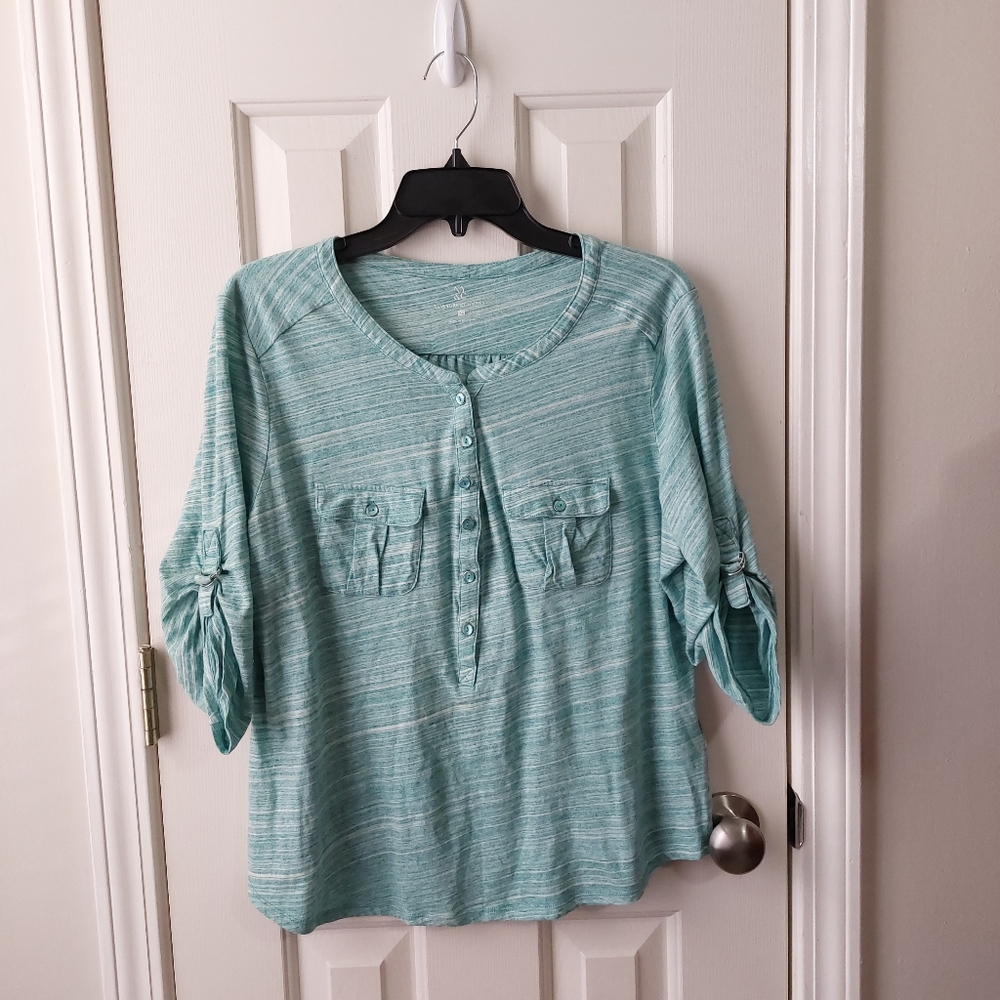 NY&C - Teal Button-Up Blouse